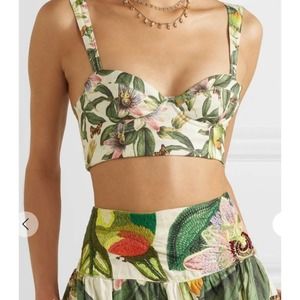 Agua by Agua Bendita 100% Linen Bra Top Size Small